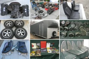 Collection of Porsche Parts & Memorabilia w/Cargo Trailer